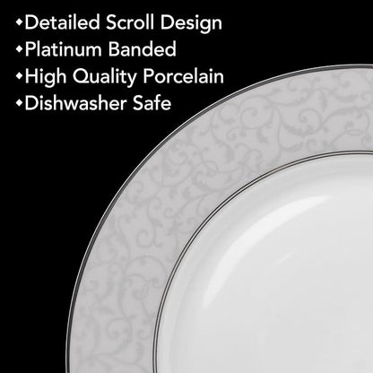 Mikasa Parchment 40-Piece Dinnerware Set, Service for 8, Durable Porcelain Plates, Bowls, and Mugs with Contemporary Design, Dishwasher Safe