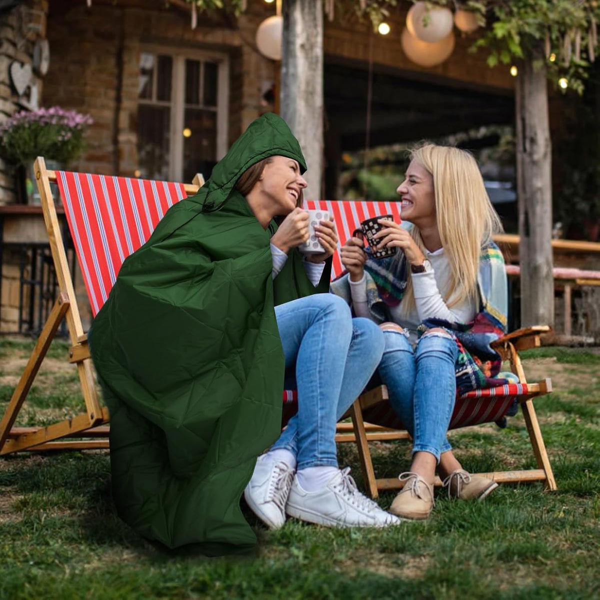 Outdoor Waterproof Blanket, Foldable Fleece Stadium Blanket for Outdoor Sports Event, Camping, Concerts, Car, Pet, Picnics - Windproof, Wearable, Machine Washable 80" x 58"