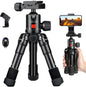 JOILCAN Mini Tripod for Camera, 21" Aluminum Desktop Tripod with 360° Ball Head, Portable Travel Tripods for DSLR Phone Projector, Load up to 15lb