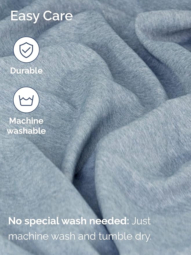 Extra Deep Pocket Queen Sheet Set - 4 Piece Breathable & Cooling Bed Sheets - Hotel Luxury Sheet Set - Ultra Soft, Wrinkle Free & Comfy - Fits Extra Deep Mattresses - Deep Pocket Heathered Blue Sheets