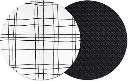 Modern Minimalist Lines Coasters Set of 2, Absorbent Coasters