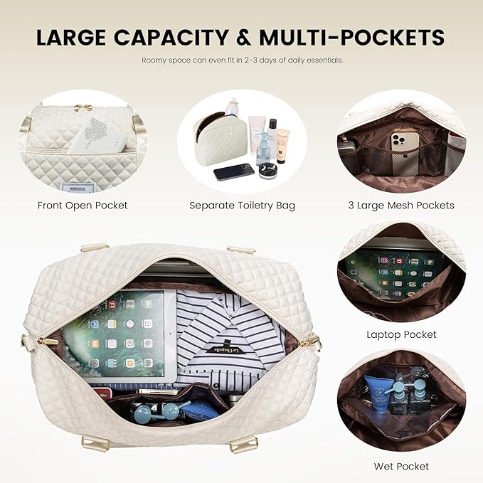LOVEVOOK Travel Duffle Bag,Weekender Bags for Women with Shoe Compartment，Carry on Overnight Bag with Toiletry Bag,Gym Duffel Bag with Wet Pocket, Hospital Bags for Labor and Delivery