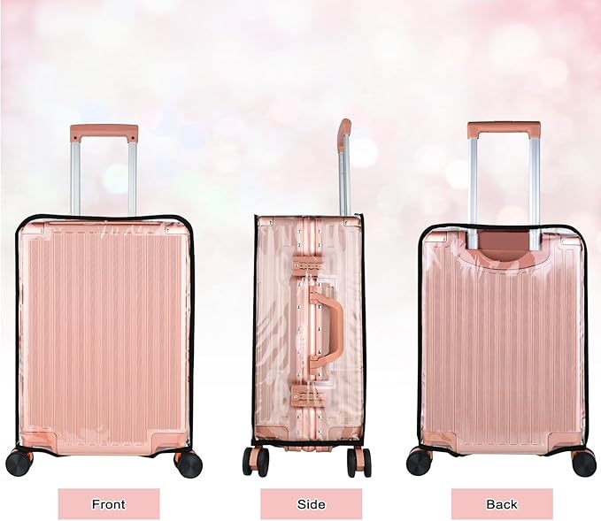 3 Piece Clear PVC Luggage Cover Protector, Waterproof Plastic Suitcase Cover, 20“ 24” 28” Carry On Luggage Protector Suitcase Cover
