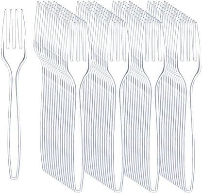Liacere 360Pcs Clear Plastic Forks -Disposable Plastic Forks BPA-Free, 6.7-inch Heavy Duty Clear Disposable Cutlery, Suitable for Parties and Restaurants, Perfection at the Tip of Your Fork