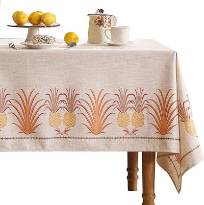 patdrea Designer Square Tablecloth,Pineapple Pattern Linen Tropical Style Tablecloths,Fall Table Cover Cloth Decor for Kitchen Dining Christmas,Tea Party,Thanksgiving,67"x67"-Pineapple B