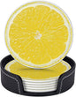 6 Pack Yellow Lemon Coaster for Drinks
