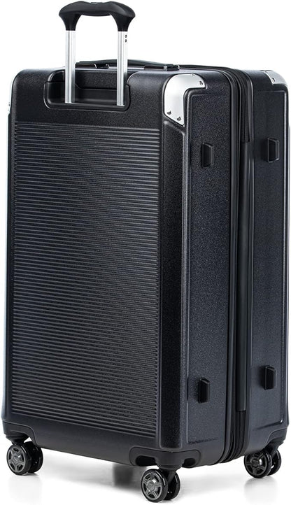 Travelpro Platinum Elite Hardside Expandable Checked Luggage, 8 Wheel Spinner, TSA Lock, Hard Shell Polycarbonate Suitcase, Shadow Black, Checked Large 28-Inch