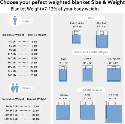 L'AGRATY Weighted Blanket for Adult - 48"x72" 15lbs Minky Dots Heavy Blanket with Glass Beads: Soft Breathable for All-Season Summer Fall Winter Thick Comfort for Sleeping