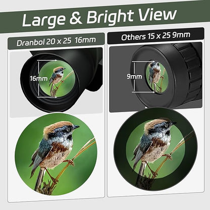 20X25 Small Binoculars for Adults and Kids, Large Eyepiece Binoculars for Bird Watching Easy Focus, Pocket High Powered Opera Glasses for Concert, Cruise Ship, Travel Must Have