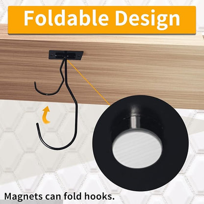 Self-Adhesive Banana Hook, Grape Hook, Kitchen Banana Hanger, Keep Bananas Fresh Under The Cabinet, with Magnetic Absorption Storage Perfect Design 3 Pieces Black