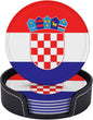 6 Pack Croatian Flag Leather Coaster