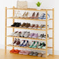 Smiry Shoe Rack, 5 Tier Thick Long Bamboo Shoe Organizer, Stackable Free Standing Wooden Shoe Storage Shelf for Closet, Entryway, Front Door Entrance, Natural