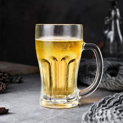 QAPPDA Beer Mugs Set,Glass Mugs With Handle 18oz,Large Beer Glasses For Freezer,Beer Cups Drinking Glasses 520ml,Pub Drinking Mugs Stein Water Cups For Bar,Alcohol,Beverages Set of 8