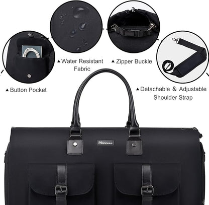 Modoker Garment Convertible Weekender Bag,Carry on Canvas Garment Duffle Bag Heavy Duty Overnight Bags for Men Women