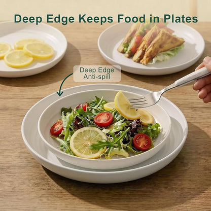 Dinnerware Sets for 8, Wheat Straw Plate and Bowl Set, Unbreakable Kitchen Set