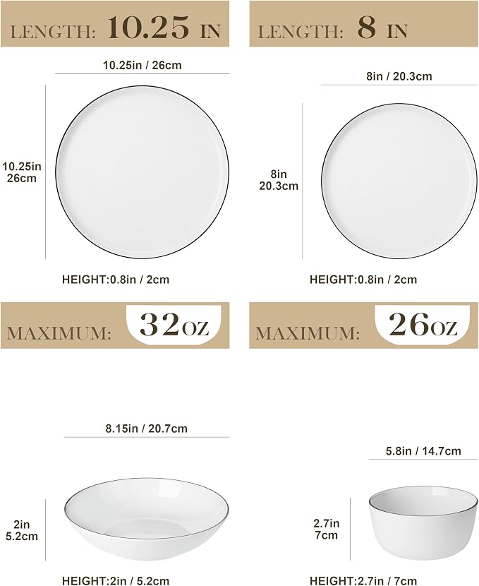 MALACASA 24-Piece Dinnerware Set