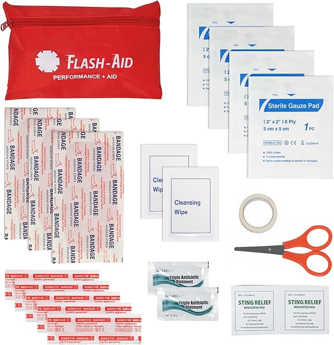 Mini First Aid Kits – 2-Pack Compact Travel IFAKs for Emergency Preparedness, Hiking, Camping, Road Trips, School, and Everyday Use – Portable, Lightweight, and Reusable First Aid Supplies in Pouch