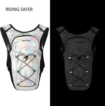 Reflective Hydration Backpack, Hydration Pack - Water Backpack with 2L/3L Hydration Bladder, Essential for Festivals - Rave Hydration Pack for Hiking, Running, Cycling, and Festivals