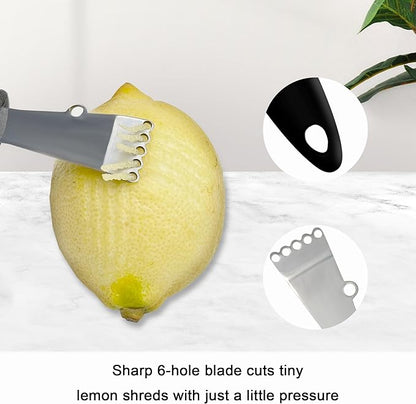 Channel Knife Lemon Peeler Zester-Garnish for Cocktail Mixers- Triangular, V-Shaped Stainless Steel Professional Grade Bar Tool-Fruit Peeler Zester (Peeler B)