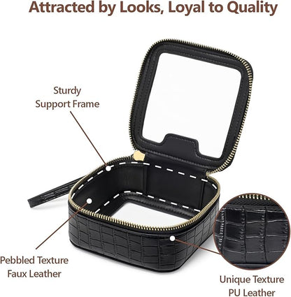 PACKISM TSA Approved Toiletry Bag - Upgrade Color-Edged Clear Makeup Bags, Clear Toiletry Bags For Traveling Fits Various Storage Needs