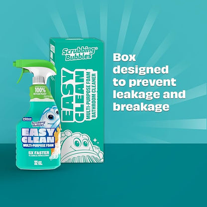 Scrubbing Bubbles Easy Clean Foaming Multipurpose Bleach-Free Bathroom Cleaner, Fast-Acting Foam Cleans Limescale, Dirt and Grime on Showers, Sinks, Toilets, Tiles, Counters, & More, 32oz Spray