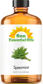 Sun Essential Oils Spearmint Essential Oil 8 oz – for Diffusers, Massage & Aromatherapy