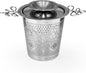 Luxury Tea Strainer Set - Stainless Steel Infuser with Diamond Patterns, Crystal Accent Chain, Fine Mesh Filter & Ergonomic Handle for Loose Leaf Tea
