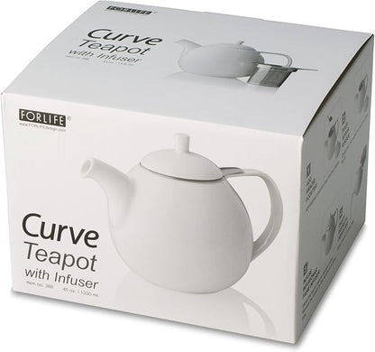FORLIFE Curve Teapot with Infuser, 45-Ounce, Black Graphite