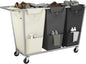 SONGMICS Laundry Basket with Wheels, 3-Section Laundry Sorter, 76.6 Gallons (290 L) Rolling Hamper with Removable Bags, Heavy-Duty Steel Frame, Cream White, Dark Gray and Ink Black URLS010X01