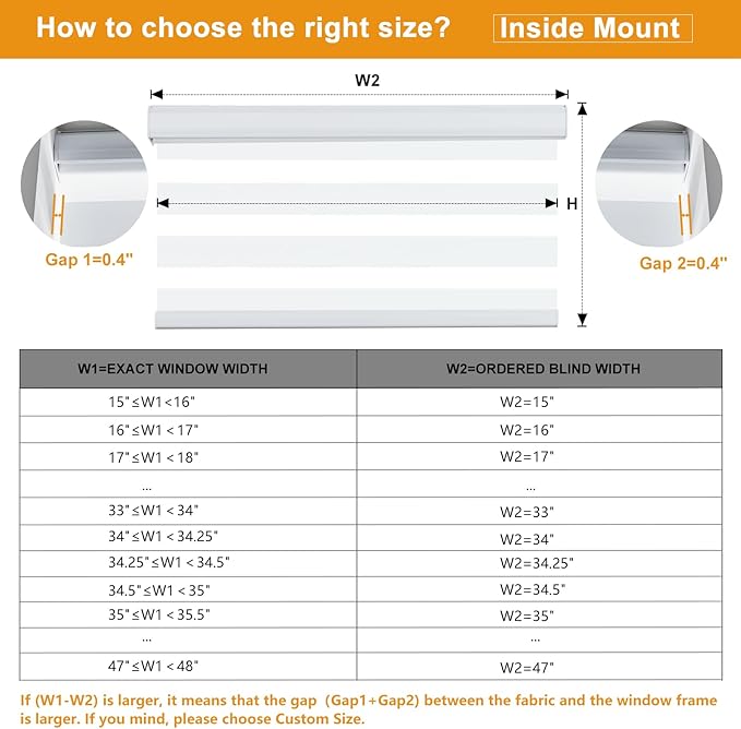 Persilux Zebra Blinds for Windows, Cordless Roller Shades for Windows Room Darkening Roller Blinds (60" W x 72" H, White) Light Control for Day and Night Light Filtering Sheer Shades for Home