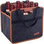 9 Bottle Wine Tote Bag, Insulated Thermal Padded Wine Carrier Tote, Reusable Wine Bags for Travel, Camping and Picnic, Perfect Wine Lover Gift