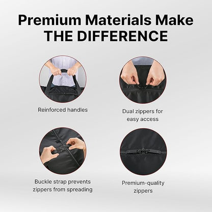 Plago Professional Quality Nylon Extra Large Duffel Bag, Lightweight Foldable Water Repellent, Cargo for Travel, Folding Bike, Tent Mattress Closet Storage (XXXL: 262L capacity (39""x28""x14.6""))