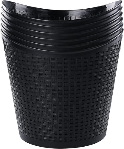 6-Pack Plastic Storage Basket, Laundry Hamper Storage Basket, Black