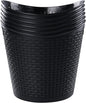 6-Pack Plastic Storage Basket, Laundry Hamper Storage Basket, Black