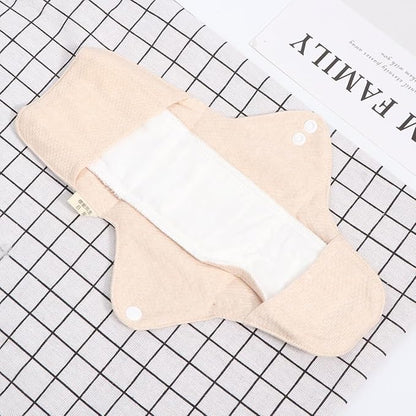 2pcs Reusable Washable Menstrual Pads Organic Cotton Panty Liners Strong Absorbent Breathable Sanitary Towels for Women Period and Postpartum Use Foldable Travel-Friendly