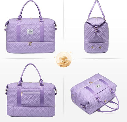 LOVEVOOK Travel Duffle Bag,Weekender Bags for Women with Shoe Compartment，Carry on Overnight Bag with Toiletry Bag,Gym Duffel Bag with Wet Pocket, Hospital Bags for Labor and Delivery