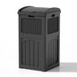 Patiowell 36 Gallon Outdoor Trash Can, Resin Outdoor Garbage Can with Lid for Patio, Backyard, Deck, Black