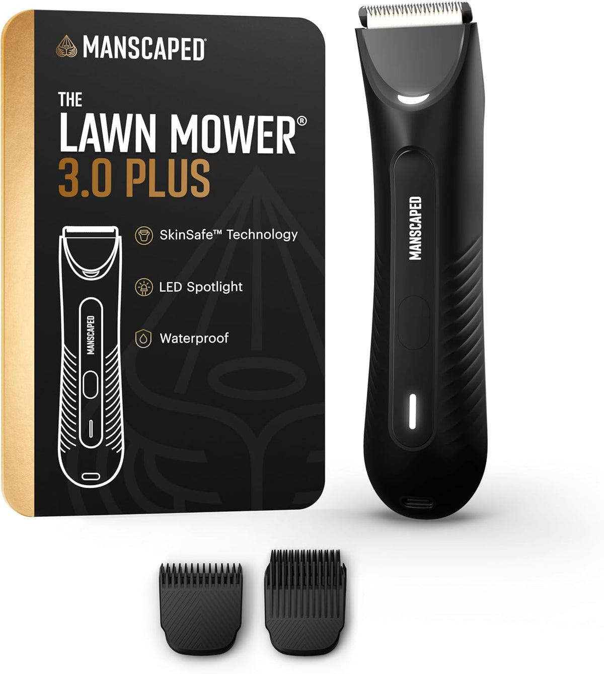 MANSCAPED® The Lawn Mower® 3.0 Plus Groin & Body Hair Trimmer – Updated SkinSafe™ Trimmer Blade, Waterproof Wet/Dry Groomer, USB-C Rechargeable, Men’s Wireless Ball Shaver