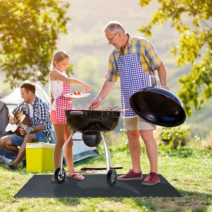 Under Grill Mat 48 ×30 Inch for Outdoor Charcoal, Flat Top, Smokers, Gas Grills.Oil-Proof and Water-Proof BBQ Cvtayn Fireproof Mat Protects Deck Grass, Indoor Fireplace Mat