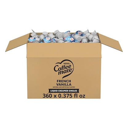 Nestle Coffee mate Coffee Creamer, French Vanilla, Liquid Creamer Singles, Non Dairy, No Refrigeration, 0.375 fl oz Tubs (Pack of 360)