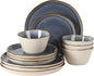 Gibson Elite Algeria River Plates and Bowls Sets, 12-Piece Stoneware Dinnerware