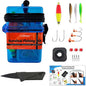 Mini Survival Fishing Kit Small Emergency Fishing Gear Box Pocket Fishing Tackle Travel Fishing Shoebox Surf Survivalist Fishing Accessories Pack Gifts for Fishing Starter Men