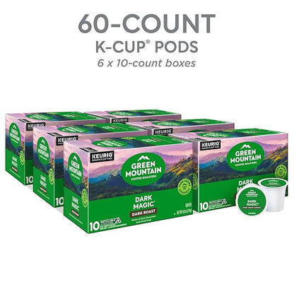 Green Mountain Coffee Roasters Dark Magic, Keurig Single Serve K-Cup Pods, Dark Roast Coffee, 60 Count, (6 Packs of 10)