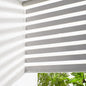 Persilux Cordless Zebra Blinds for Windows (58" W X 72" H, Grey) Free-Stop Roller Windows Shades Dual Layer Light Control for Day and Night, Light Filtering Sheer Shades for Home