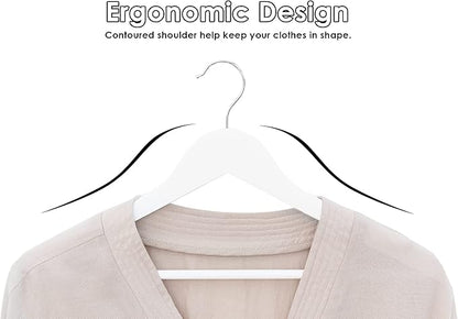 StorageWorks White Wooden Hangers, 20 Pack Wood Hanger for Closet, Coat Hangers for Coats, Shirts, Pants, Bridesmaid Suits, Wedding Dress