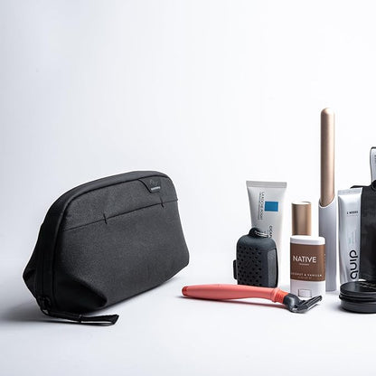 Peak Design Small Wash Pouch, Black, Weatherproof Travel Toiletry Bag, Upright or Hanging Toiletry Kit with Pockets, Magnetic Toothbrush Pocket, Wide UltraZip Opening, Toiletry Bag for Men and Women