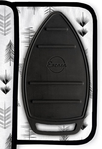 Encasa XO Ironing Mat/Pad (Small 28"x20") with 3mm Padding & Silicone Iron Rest for Steam Pressing on Tabletop or Bed - Heat Resistant, Portable, Quilting & Travel Blanket - Black Arrow