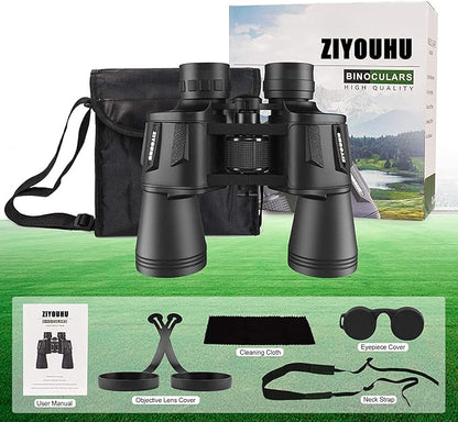 Binoculars for Adults 20x50 High Power Low Light Waterproof HD Compact Binoculars,BAK4 Prism FMC Lens for Bird Watching Hunting Travel Football Stargazing
