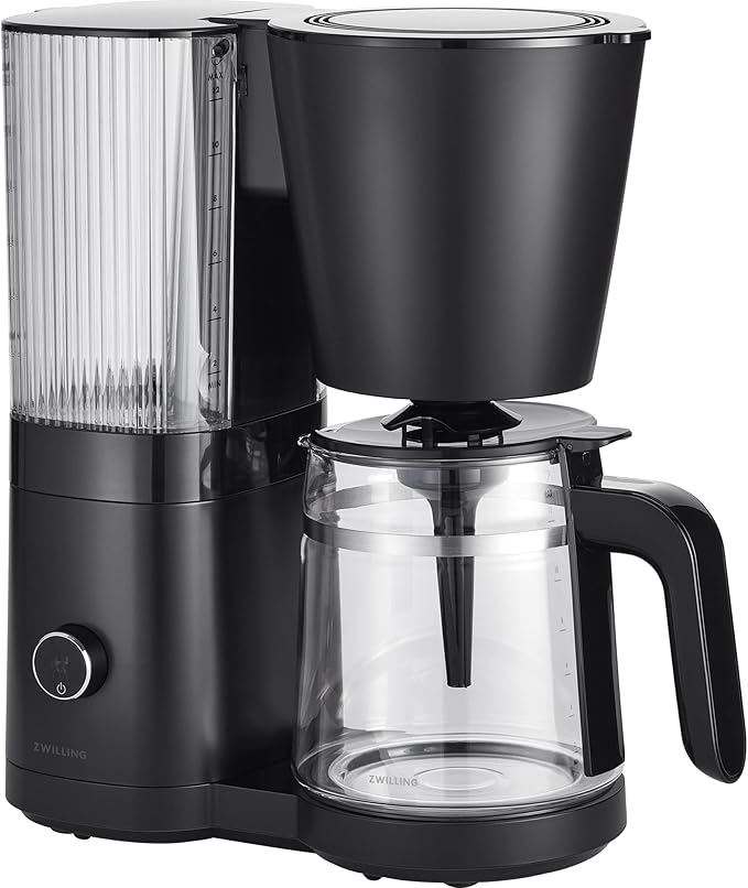 ZWILLING Enfinigy Glass Drip Coffee Maker 12 Cup, Awarded the SCA Golden Cup Standard, Black