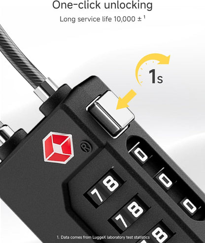 LUGGEX TSA Locks for Luggage, Suitcase Locks TSA Approved, Luggage Locks, Ease of Use & Durable